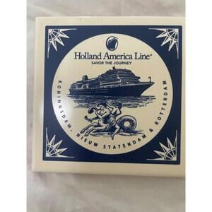 NEW Holland American Cruise Line Blue Delft Coaster Tiles  Set of 3